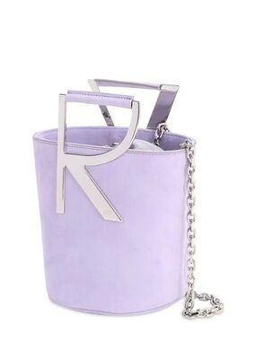 Roger Vivier Lilac Suede Mini Bucket Bag with Silver Handle